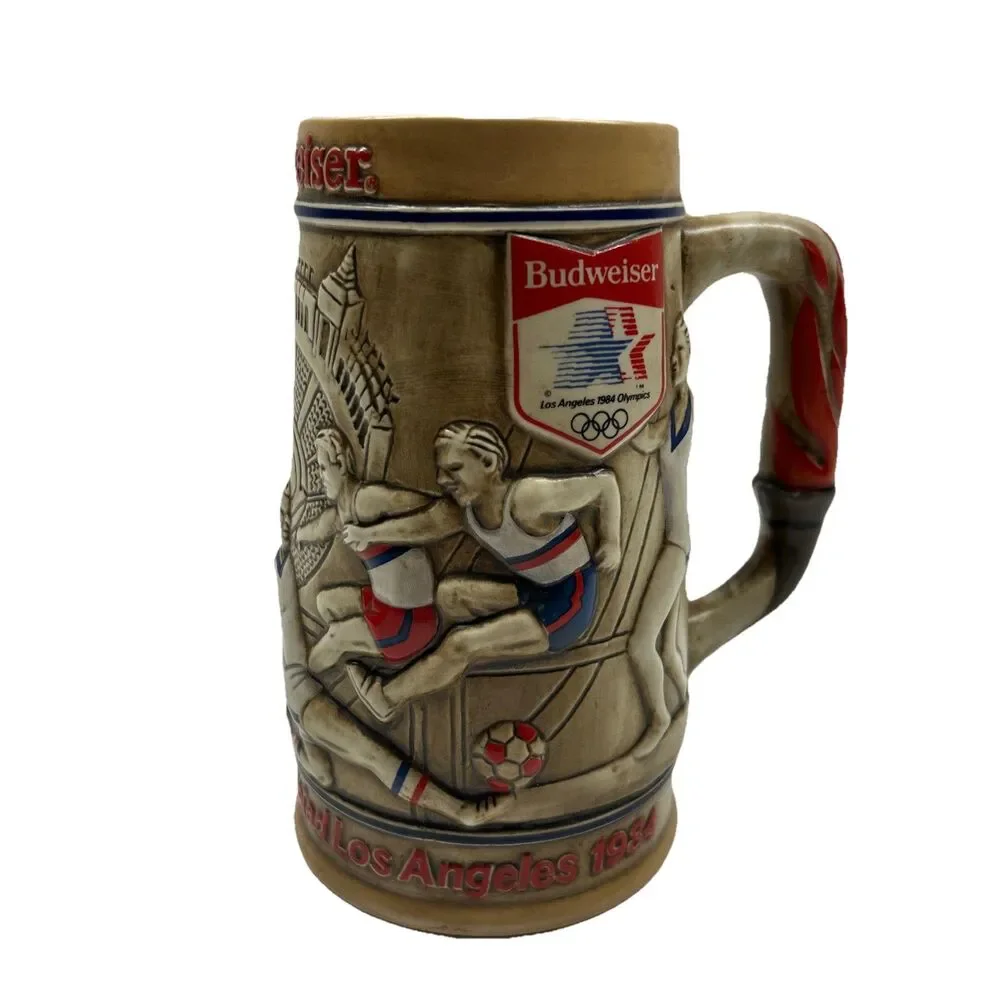 Vintage LA‎ Budweiser Olympic Beer Stein/Mug 1984 Los Angeles Olympics Ceramarte